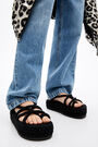 Black lace-up platform sandal Black lace-up platform sandal