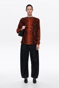 Long caramel snake fur sweater