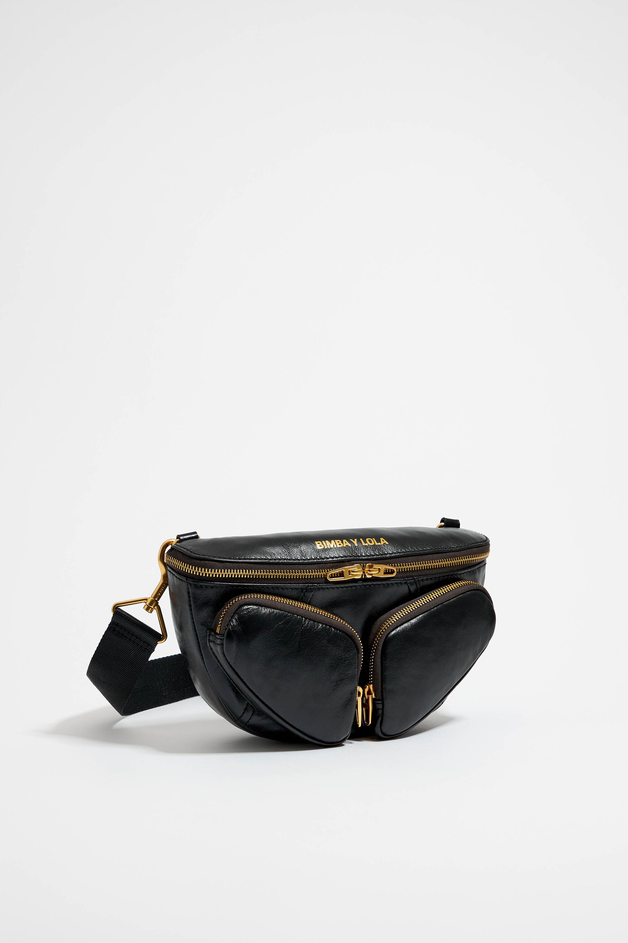 Small black leather deals bum bag