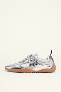 Silver leather and mesh 13 26 sneaker