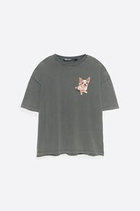 Faded black Chihuahua logo T-shirt