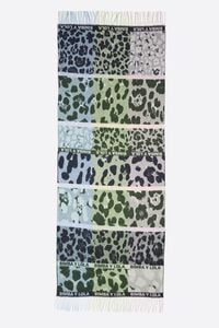 Lilac patchwork animal print acrylic jacquard shawl