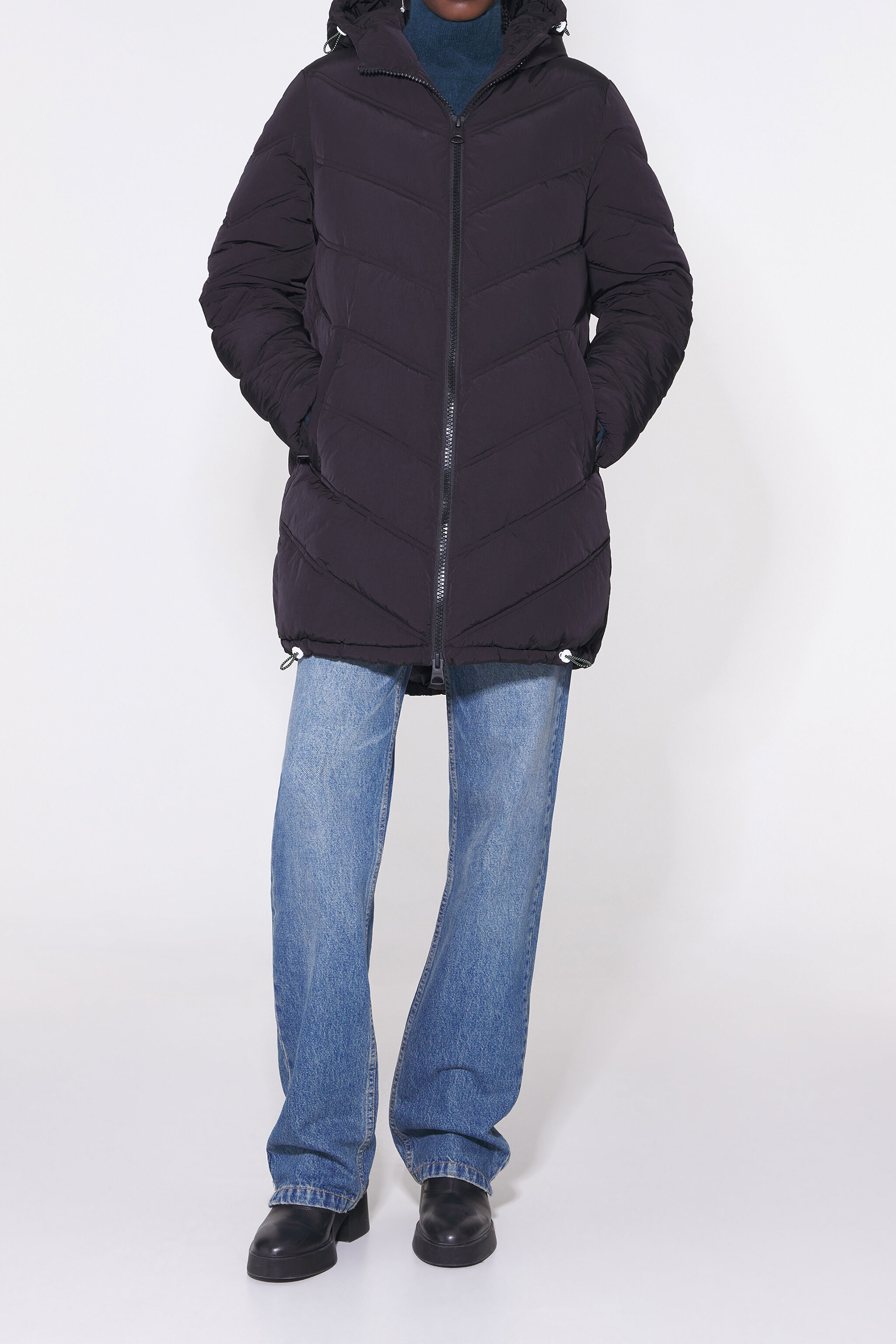 long black insulated coat