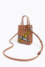 Tan printed mini tote bag Tan printed mini tote bag