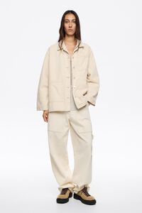 Ivory straight denim jacket