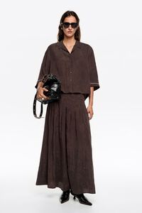 Brown adjustable armhole shirt