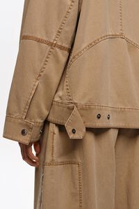 Camel washed double-breasted jacket