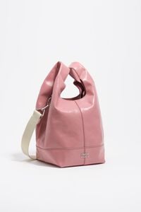 Medium pink leather Paper bag