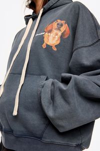 Gray-blue dachshund logo hoodie