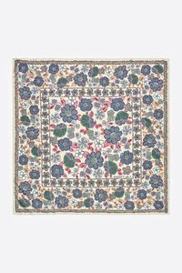 Beige mosaic floral scarf