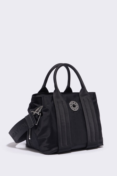 S black nylon shopper bag