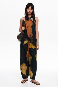 Blot black linen baggy trousers