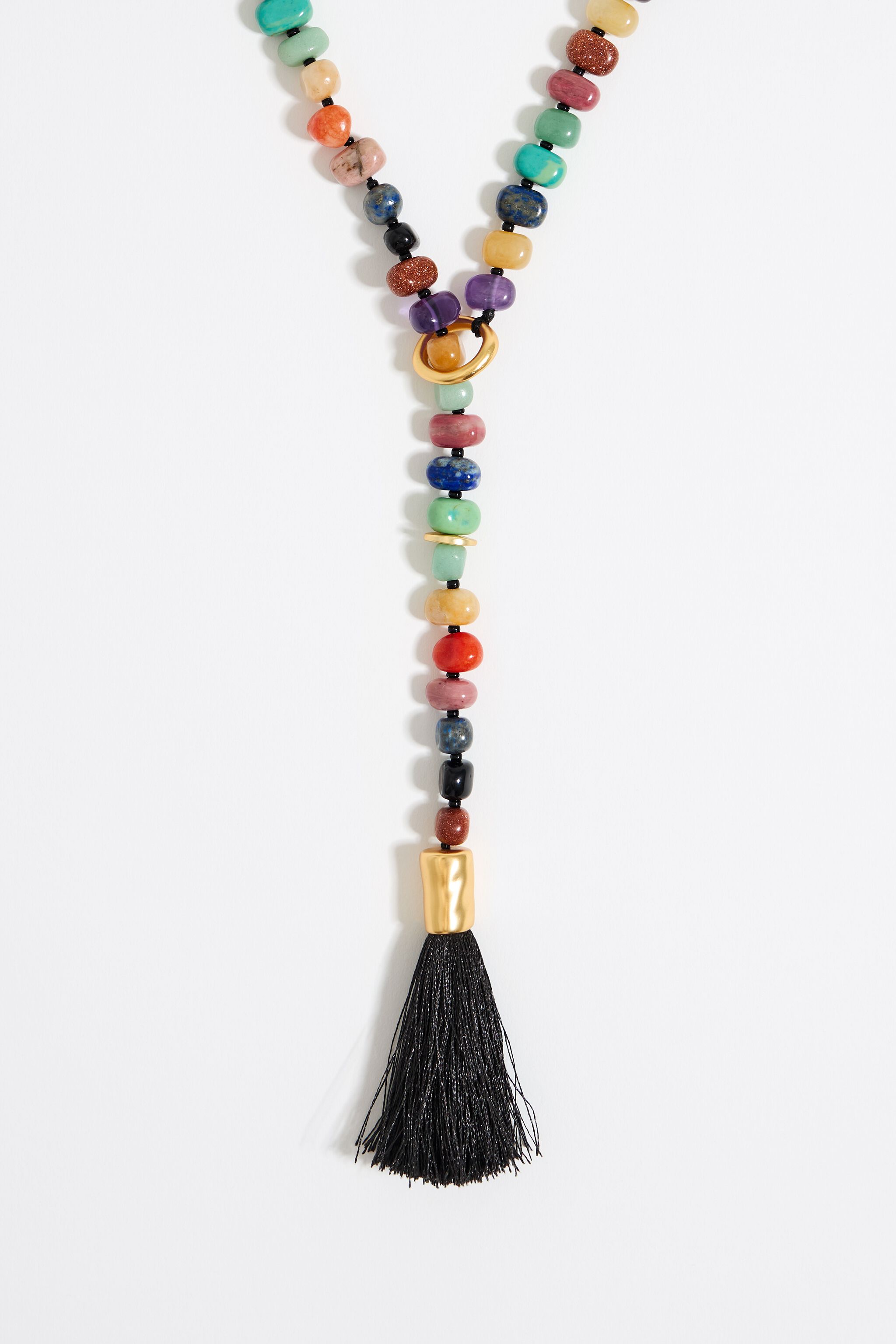 Stones and tassel necklace