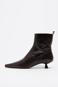 Dark brown leather ankle boot
