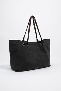 Black nylon maxi shopper bag