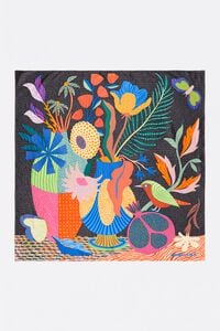Anthracite pointillist still life scarf