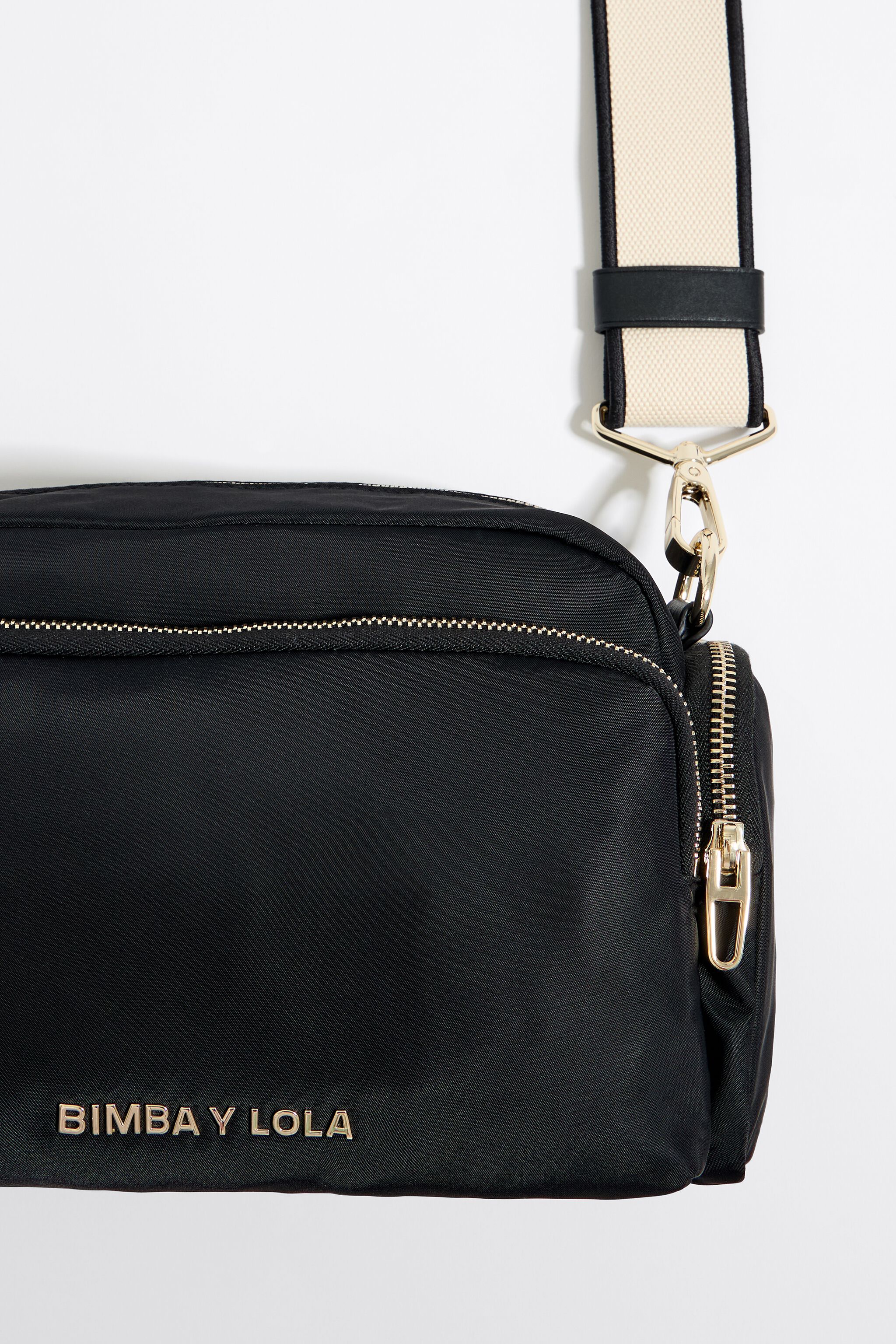 Medium black nylon crossbody bag