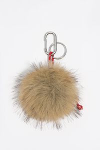 Natural color fur pom pom key ring Natural color fur pom pom key ring
