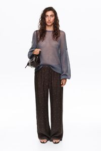 Light blue mohair boat-neck sweater
