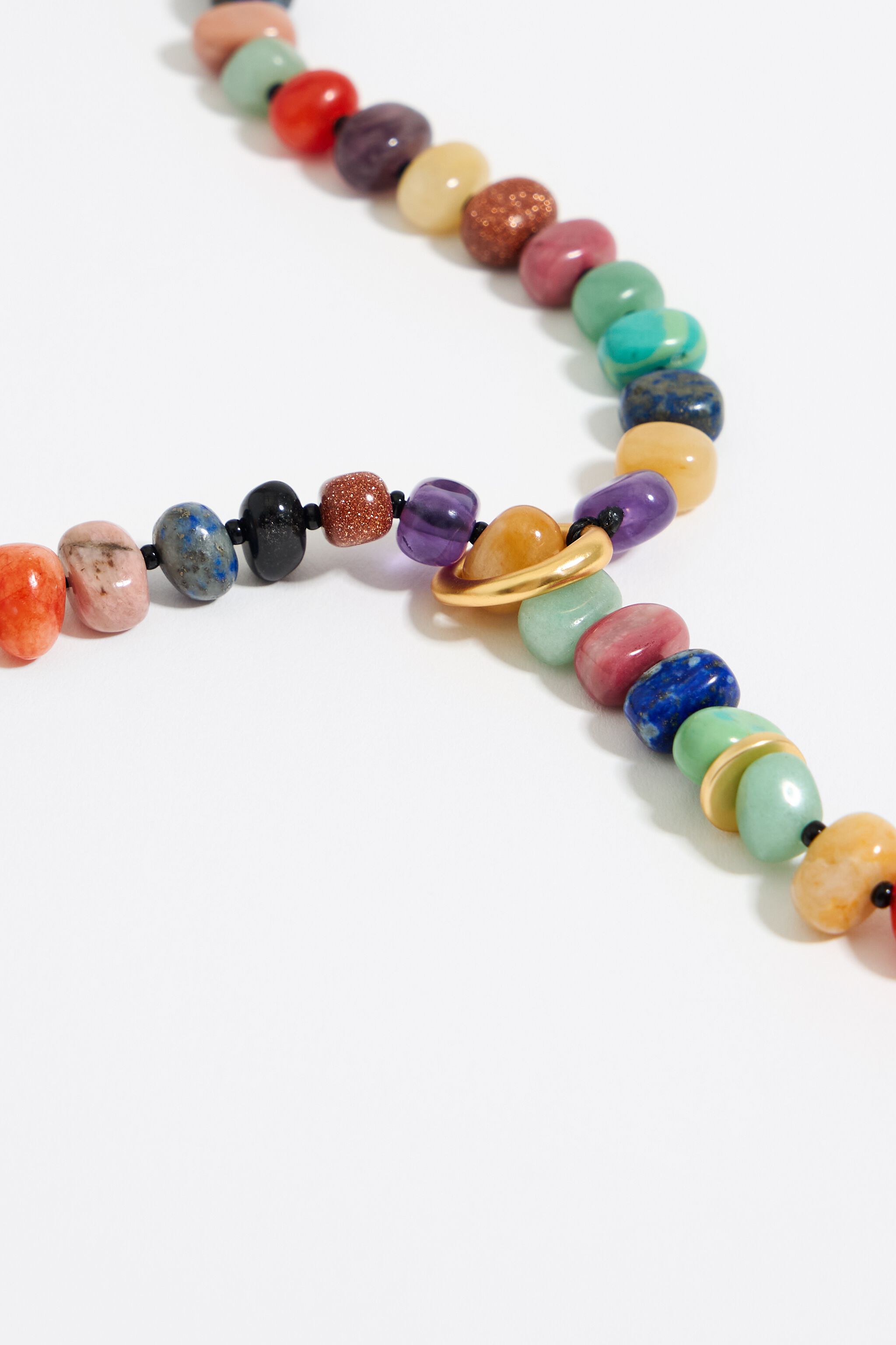 Gemstone shop tassel necklace