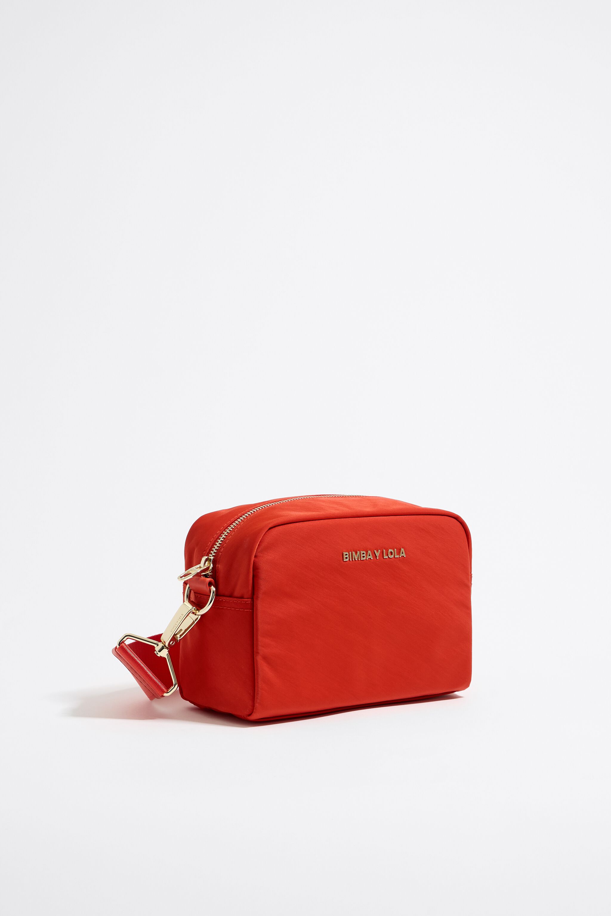 Small coral nylon crossbody bag