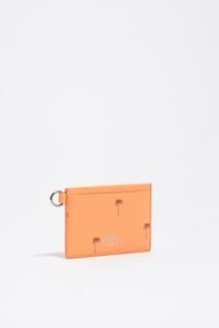 Small orange sorbet leather Palms card holder