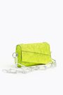 Neon yellow crackle-glaze leather bag Neon yellow crackle-glaze leather bag