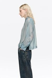 Light blue mini rhinestones boxy shirt