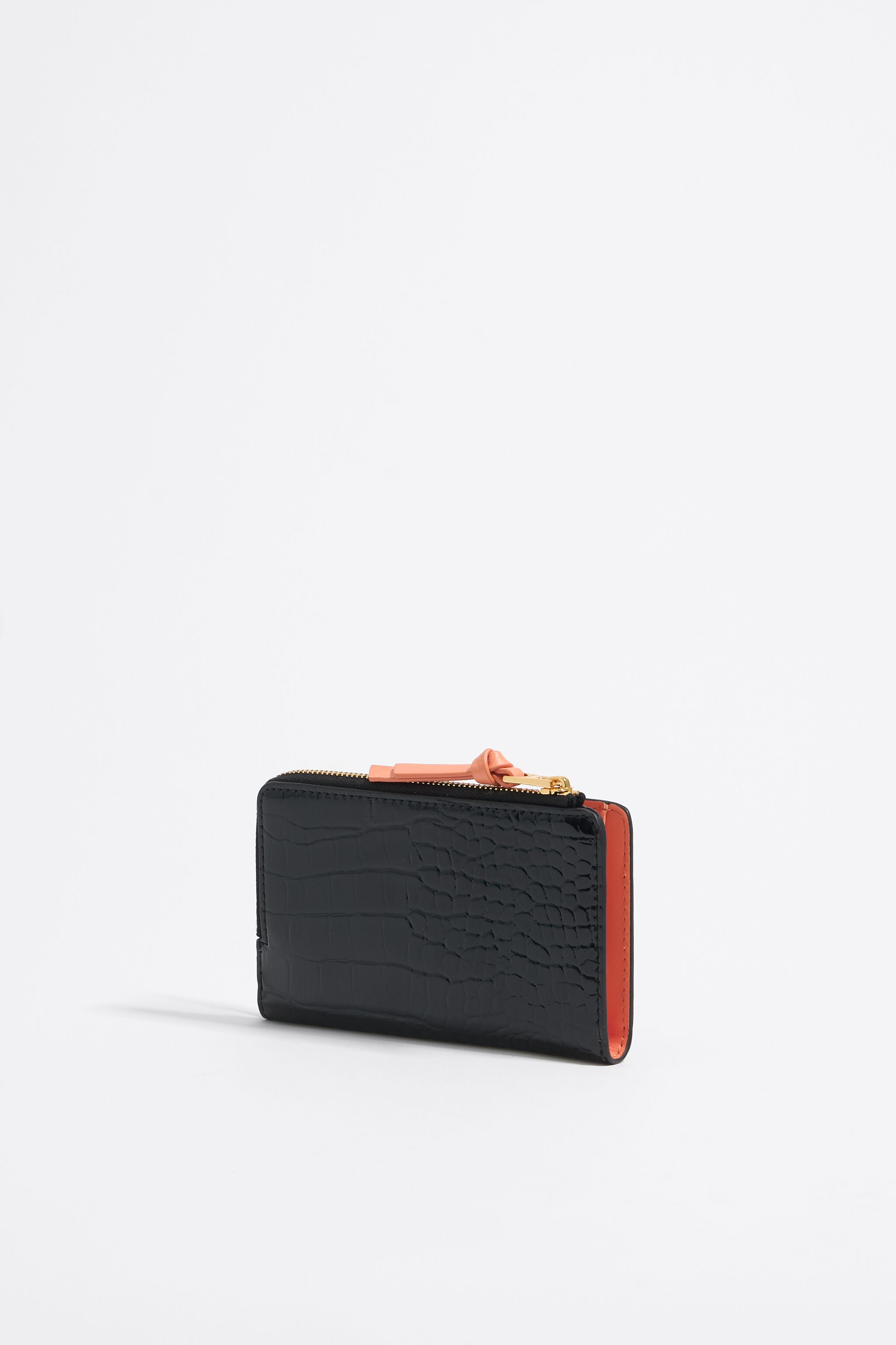 Black mock croc purse
