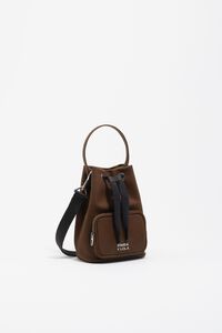 Mini dark khaki waxed gabardine bag