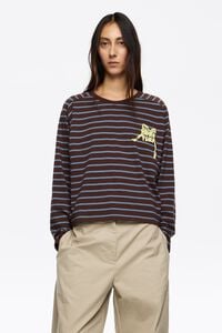 Brown striped logo tie T-shirt Brown striped logo tie T-shirt