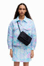 S padded nylon flap bag in black S padded nylon flap bag in black
