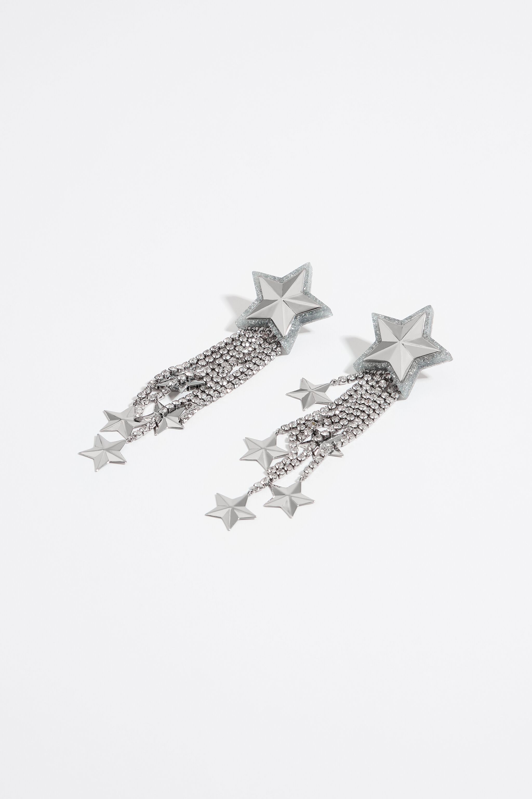 Glitter stars and crystals earrings