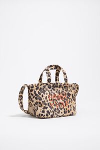 Natural leopard nylon mini bag