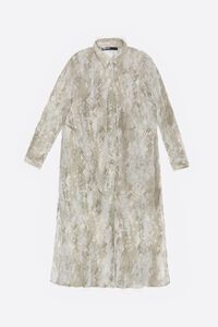 Taupe Snake maxi tie pleated dress