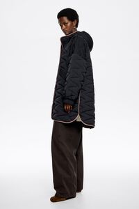 Black padded jacket hood