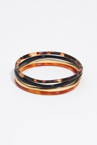 Set of 4 matte gold tortoiseshell-effect bracelets