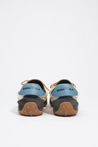 Cream suede and satin 13 22 sneaker