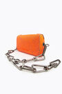 Neon orange crackle-glaze leather bag Neon orange crackle-glaze leather bag