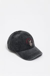 Grey cotton embroidered leopards cap