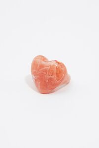 Pink resin heart ring
