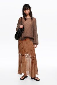 Underwater flared buttoned skirt