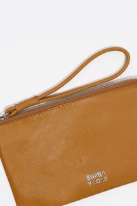Large caramel leather coin purse