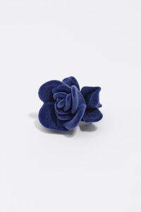 Blue flocked flower  ring