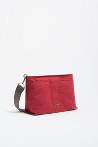 Medium dark red gaberdine Trapecio bag