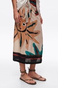 Positional Sun midi wrap skirt