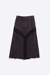 Black lace A-line skirt