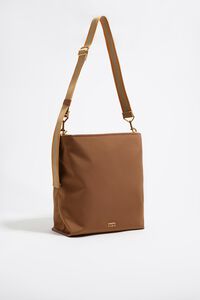 Large cinnamon gabardine Carlino bag