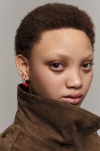 Red heart and arrow hoop earrings