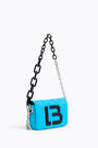 XS neon blue padded nylon flap bag XS neon blue padded nylon flap bag